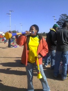 Portia Kekana attends the 2010 FIFA World Cup in South Africa.